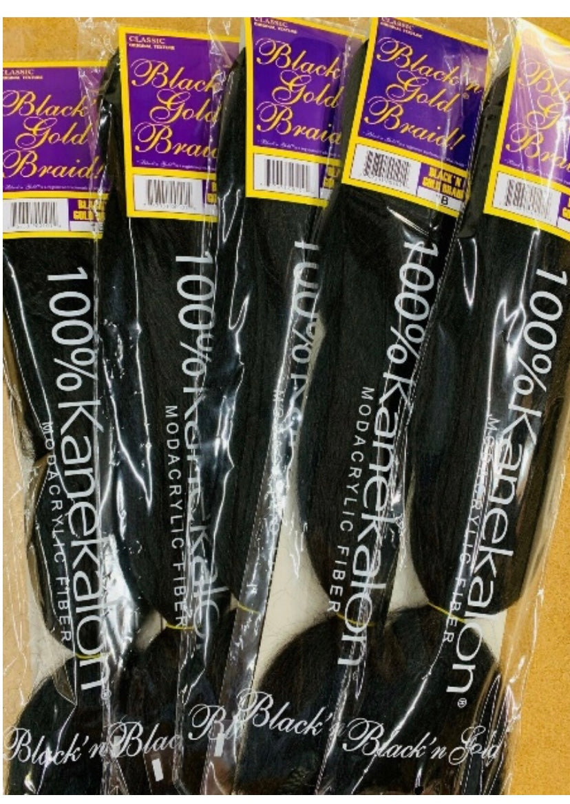 Black n Gold Braid Hair (1 pack)