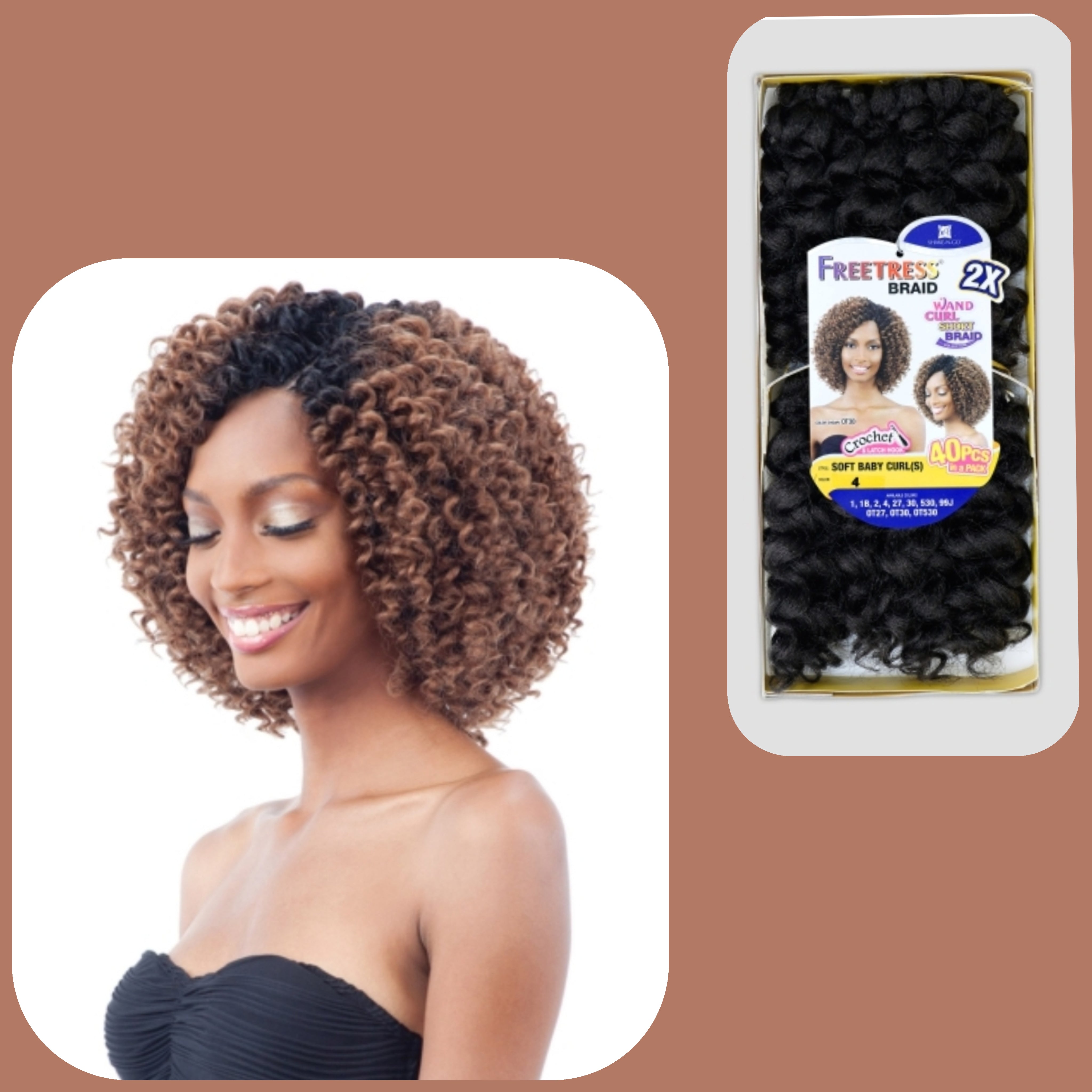 Freetress Braid- Wand Curl Short Braid (2x)