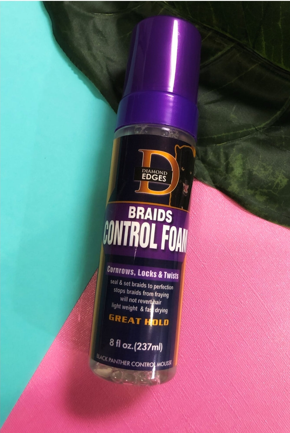Diamond Edges Black Panther- Braid Foam and Edge Control