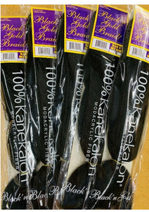 Black n Gold Braid Hair  (1 pack)