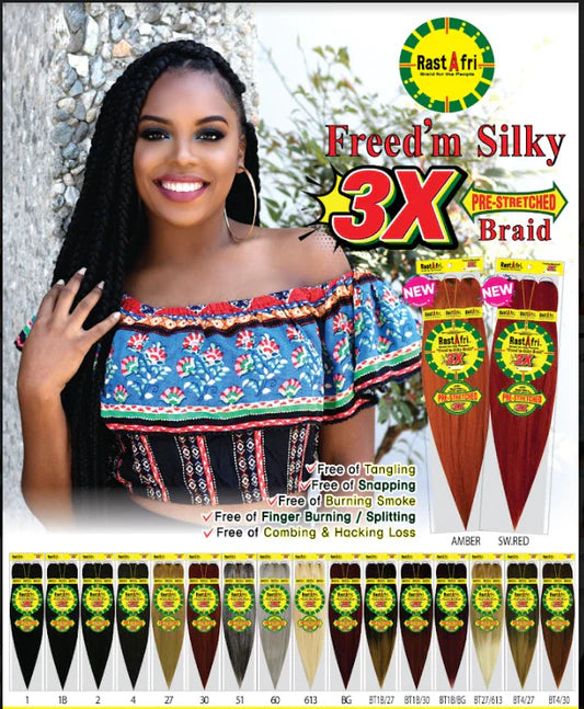 RASTAFRI FREED’M SILKY BRAID 3X [PRE STRETCHED]